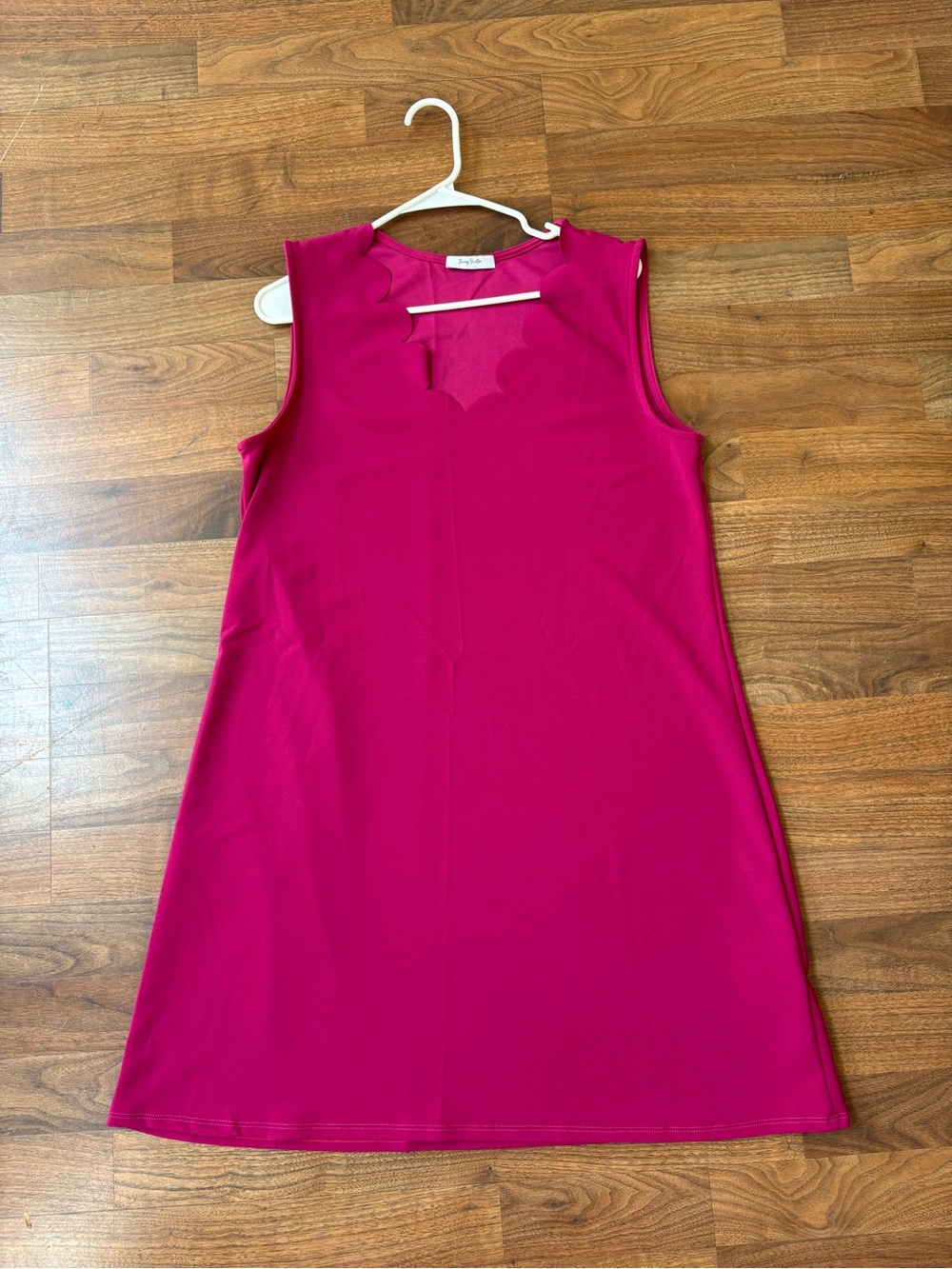 Jenny Boston Sleeveless Fuchsia Shift Dress by